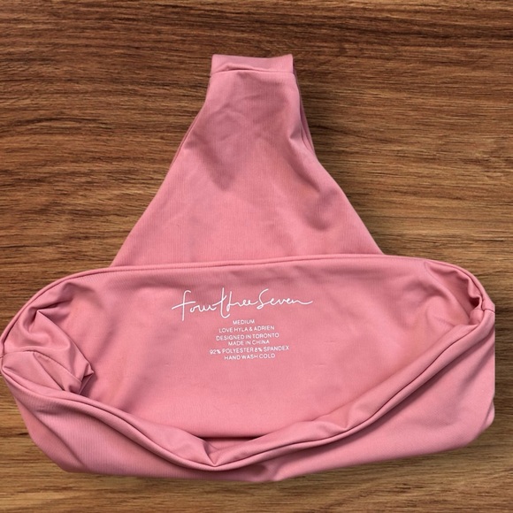 437 Four Three Seven Dusty Pink Aubrey II Bikini Swim Bottoms Medium - Picture 3 of 5